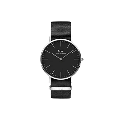 Image of Daniel Wellington Classic Cornwall, Black/Silver Watch, 40mm, NATO, for Men