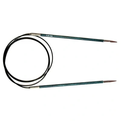 Image of KNITPRO KP29072 Royale: Knitting Pins: Circular: Fixed: 60cm x 3.25mm, Birchwood, brass, Multi Colour, 3.25mm