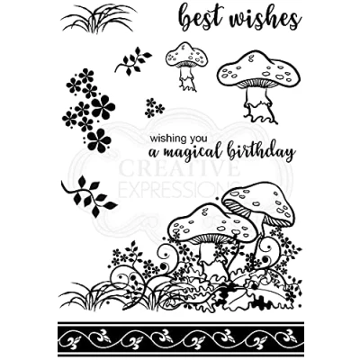 Image of Creative Expressions Designer Boutique Woodland Walk Collection Tiptoe Amongst The Toadstools Clear Stamp, A6 size set