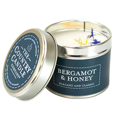 Image of The Country Candle Company Pastels Tin Bergamot and Honey Scented, Up to 35 Hours Burn Time