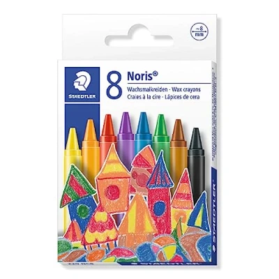 Image of STAEDTLER 220 NC8 Noris Wax Crayons 8 mm Assorted Colours (Pack of 8)