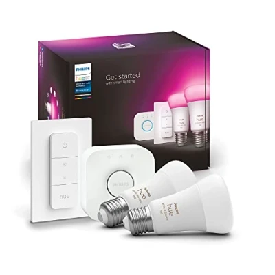 Image of Philips Hue Startkit 2xE27 + Bridge &amp; Dimmer White Color Ambiance