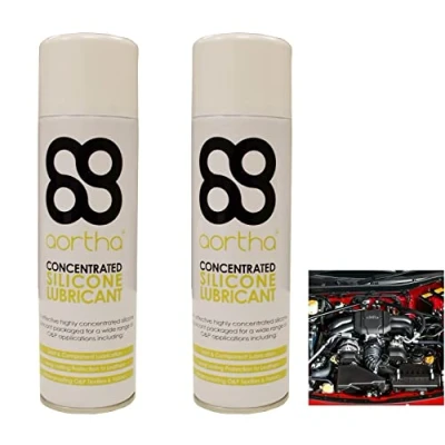 Image of Silicone Lubricant Spray 2 x Jumbo 500ml Cans (2 Units) for lubrication, waterproofing, adhesive prevention