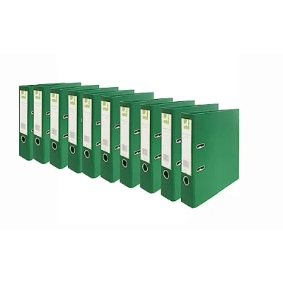 Image of Q Connect 70mm Lever Arch File Polypropylene A4 Green (Pack of 10) KF20022