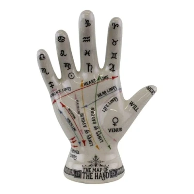 Image of Oak Tree Temerity Jones Porcelain Crackle Phrenology Palmistry Hand Map of the