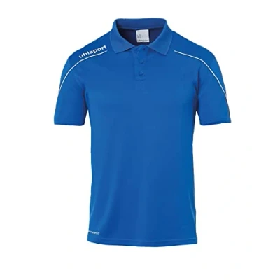 Image of Uhlsport Stream 22 Polo Shirt Azure Blue/White, Large