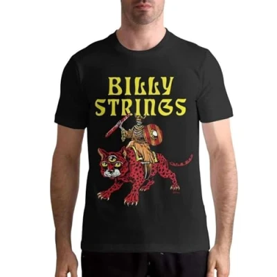 Image of DonTEmerson Billy Strings T Shirt Men s Short Sleeve Fashion Round Neck Cotton Tee Black