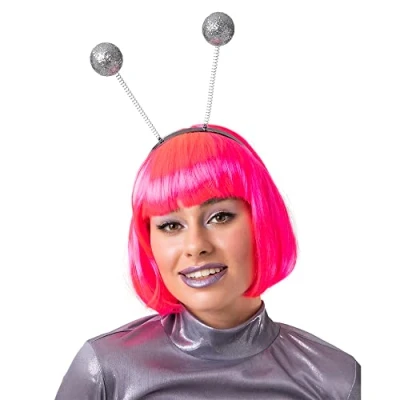 Image of Wicked Costumes Silver Glitter Headboppers Fancy Dress Accessory