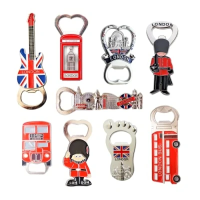 Image of Great Mix of UK Britain London Icons/Landmarks Fridge Magnet Bottle Openers Set 9