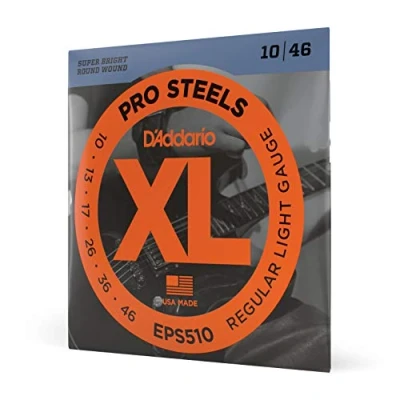 Image of D&#039;Addario Guitar Strings ProSteels Electric Round Wound Brighter, Crunchier, Increased Sustain EPS510 Regular Light, 10 46