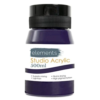 Image of Elements 500ml Acrylic Paint 500 ml Tub Quick Drying Paints with High Pigment and Vibrant Colour Violet