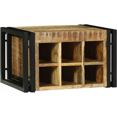 Image of vidaXL Wine Rack 46x35x27.5 cm Solid Wood Rough Mango