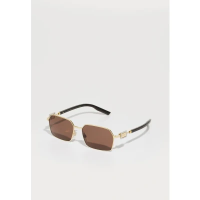 Image of Dolce &amp; Gabbana Man DG2316 02/73 Sunglasses Metal Gold Brown Squared Normal
