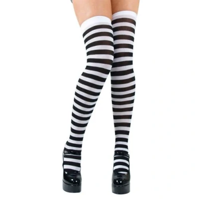 Image of Wicked Costumes (O) Ladies Candystripe Thigh Highs Outfit Accessory for Tights Fancy Dress Womens