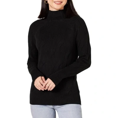 Image of Amazon Essentials Women&#039;s Soft Touch Funnel Neck Cable Jumper, Black, S