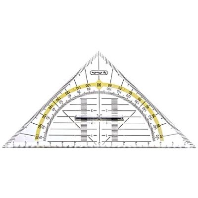 Image of Herlitz Large Geometry Triangle with Handle, Transparent Pack of 1. Small