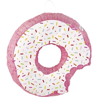Image of Multicolor Donut 3D Pinata (49cm x 49cm) 1 Piece Perfect for Festive Celebrations and Fun Gatherings