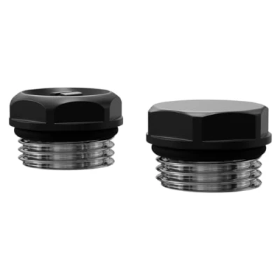 Image of Wholesale Domestic Colore Dias Matt Black Bleed Valve and Blanking Plug