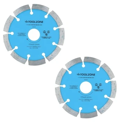 Image of 115mm x 8mm Mortar Raking Diamond Pointing Disc Blade Masonry 4 1/2 2pk