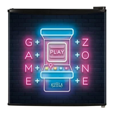 Image of Kuhla Table Top Mini Fridge with Ice Box 45 Litre Adjustable Thermostat, Door Racks &amp; Removable Shelf, Small Drinks Gamer Design Black KTTF0E6B 1019