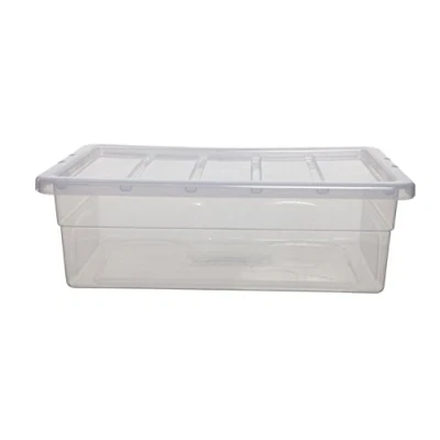Image of 10 X 36CM SPACEMASTER CLEAR STORAGE BOX WITH LIDS MADE IN UK