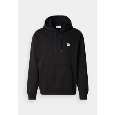Image of Calvin Klein Jeans Badge Hoodie Sweatshirt, Men&#039;s, Size: XXS, Black