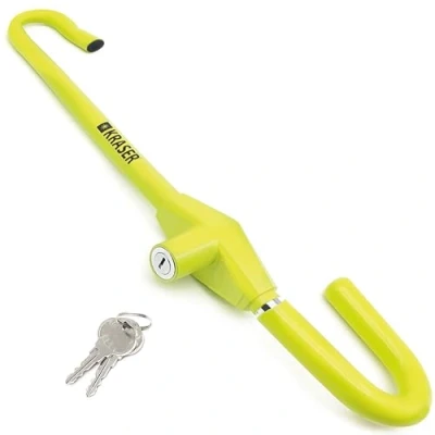 Image of KRASER KR835 Steering Wheel Brake Pedal Lock, More Visible and Deterrent Yellow Rubber Coating, High Security Clutch Lock Anti Theft Device Universal for Car, Van, Truck, Motorhome, Camper