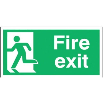 Image of Sitesafe Fire Exit Man Left Vinyl Sign 300 x 150mm