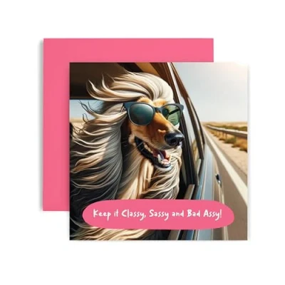 Image of Huxters Birthday Cards for Women and her Keep it Classy Sassy Card Happy Birhday him Friend Mum Sister Auntie Daughter Niece Funny 14.8cm
