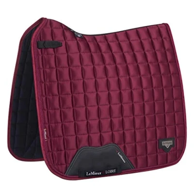 Image of LeMieux Dressage Loire Classic Square Saddle Pad Pads for Horses Equestrian Riding Equipment and Accessories (Mulberry Large)