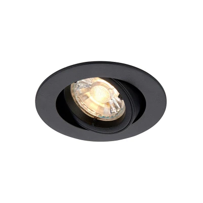 Image of Saxby Cast Recessed Downlight Round Adjustable Matt Black 80mm Cut Out Dimmable