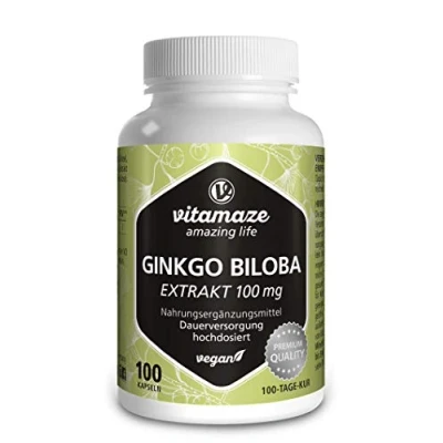 Image of Ginkgo Biloba 50:1 Extract 100 mg = 5000 Pure Gingko Leaf Powder per Vegan Capsule Blood and Brain Performance Days of Organic &amp; High Strength Supplement Without Additives