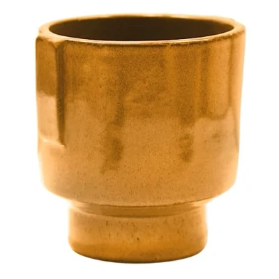 Image of Ivyline Aries Glazed Handle Planter in Rust Premium Quality Lightweight and Waterproof Indoor Houseplant Pot H20cm x D19cm