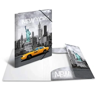 Image of HERMA Elastic Folder Trend Cities with New York Motif, A3, Sturdy Plastic, Inner Print, 1 Span