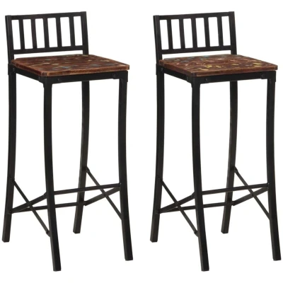 Image of vidaXL Bar Chairs 2 pcs Solid Wood Reclaimed