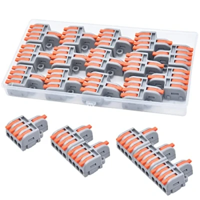 Image of XALXMAW 14Pcs Wire Connector, 1 In 4 Out DIY Mini Quick Terminal Block, Compact Splice Electrical Connectors 28 12 AWG