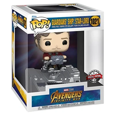 Image of Funko Pop! Deluxe: Marvel Avengers Infinity War Guardians&#039; Ship: Star Lord (Special Edition) #1021 Bobble Head Vinyl Figure