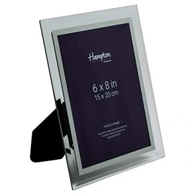 Image of Hampton Frames Mirror Finished Glass Photo Picture Display Frame 6x8 (15x20cm) GTM24068, Black