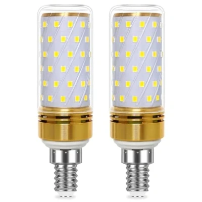 Image of YUNRRD E14 LED Light Bulb 12W,Cool White 6000K,E14 Small Edison Screw SES Bulbs,12W Equivalent 120W,1200LM,Energy Saving Corn Bulbs,Non Dimmable,220 240V,Pack of 2