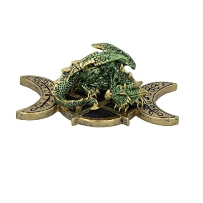 Image of Nemesis Now Triple Moon Guardian Dragon Figurine, Gold, 13.2cm