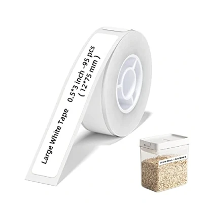 Image of NIIMBOT Label Maker Tape for D11/D110/D101/H1S Thermal Paper 0.47&quot;x2.95&quot;(12x75mm),Self Adhesive Sticker Home Office Organization, 1 Roll of 95