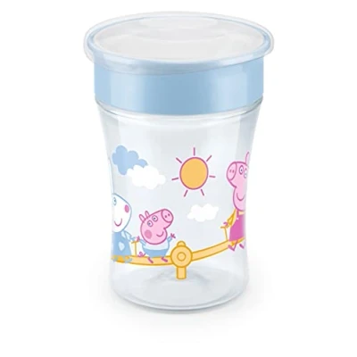 Image of NUK Peppa Magic Cup 230 ml, 360 Drinking Rim, Sealing Silicone Disc, from 8 Months, BPA Free