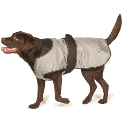 Image of Danish Design 2 in 1 Ultimate Grey/Black Removable Padding Lightweight Dog/Puppy Coat 10 Inch 25 cm