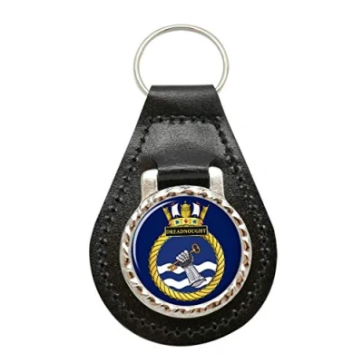 Image of Giftshop UK HMS Dreadnought, Royal Navy Leather Key Fob
