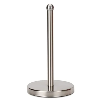 Image of Heavy Weighted Paper Towel Holder, Easy One Handed Design for Kitchen Stand Dispenser, Sturdy Base Standard Rolls and Mega Roll (Brushed Stainless Steel Base)