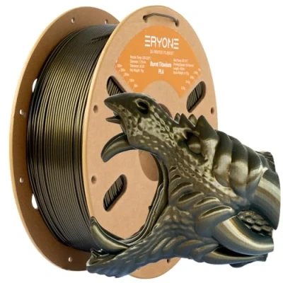 Image of ERYONE Glitter PLA Filament for 3D Printer, Printing 1.75mm +/ 0.03mm, 1kg (2.2LBS)/Spool, Burnt Titanium Dark Gold