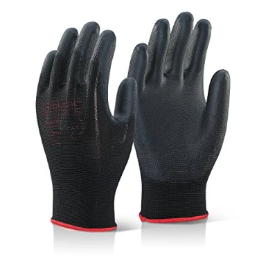 Image of Pu Coated Gloves Black Medium