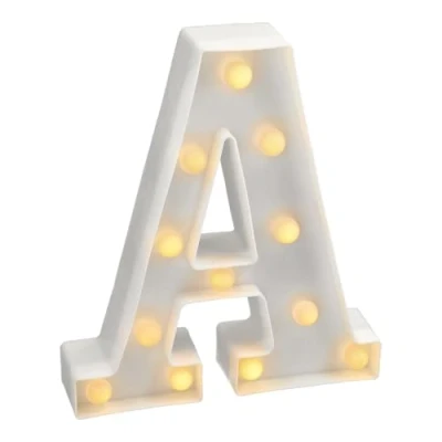 Image of JANDEI Luminous Letters, Decorative Numbers with LED Light Warm Tone 3000K, 22cm Height, Battery Operation. Ambient Night Lights for Home, Shop Windows, Celebrations. (A)