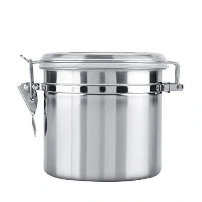 Image of Zerodis Coffee Container, Airtight Vacuum Storage Jar of Stainless Steel Container the for Sugar Tea Bean (1100ml)