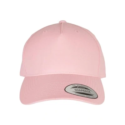 Image of Flexfit 5 Panel Premium Curved Visor Snapback Cap Baseball, Prism Pink, One Size